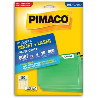 Imagem de Etiqueta inkjet/laser carta 6087 com 10 folhas Pimaco