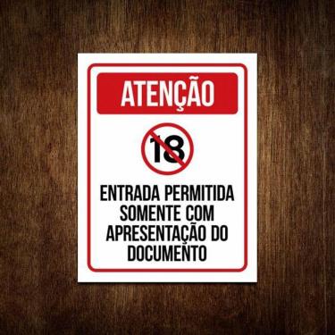 Imagem de Placa Sinalização - Entrada Permitida Apenas Com Documento