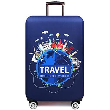 Imagem de TRAVEL KIN Capa de bagagem espessa, capa protetora de elastano para malas de 18/24/28/81 polegadas, Viagem, S(18"-21"luggage)
