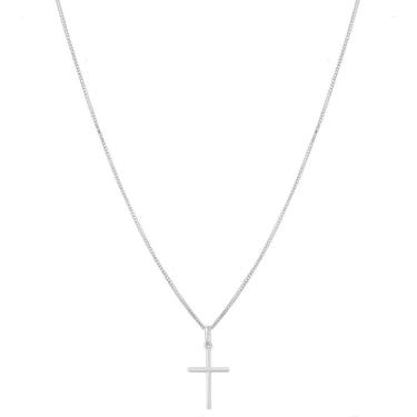 Imagem de Cordão Corrente Masculina 70cm Pingente Crucifixo Prata 925
