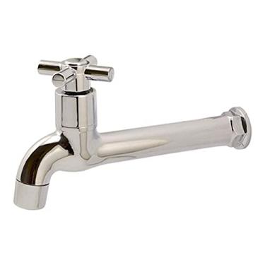 Imagem de Torneira Pia Parede Fixa Abs Cromado 18cm Slim 1/4 V Cor:Prateado