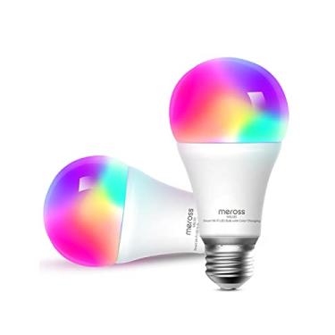 Imagem de meross Lâmpada inteligente, lâmpadas LED WiFi inteligentes funciona com Alexa, Google Home, regulável E26 multicolorido 2700K-6500K RGBWW, equivalente a 810 lúmens 60W, sem necessidade de hub, pacote