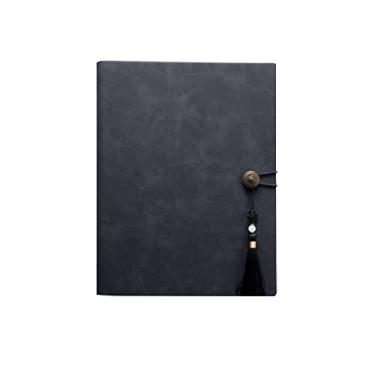 Imagem de A6 A5 B5 Caderno espiral de couro falso e agenda Caderno de capa dura Agenda Organizador Recarregável, B5 Preto