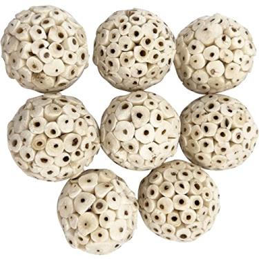 Imagem de 5105 Pk8 Bolas de pássaro pequenas M&M brinquedo de pássaro natural – Fácil de desfiar brinquedos mastigáveis naturais de tamanho pequeno, ótimo para animais de estimação de todas as idades e raças, pode ser quebrado para forrageamento