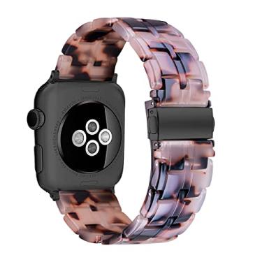 Imagem de Pulseira Compatível com Apple Watch Band 42mm 44mm 45mm pulseira de fita de resina fina com substituição de fivela de aço inoxidável para iWatch Series SE 8 7 6 5 4 3 2 1 para mulheres homens