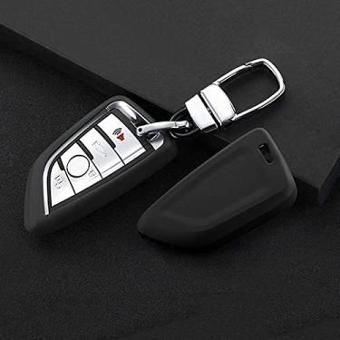 Imagem de CSHU Porta-chaves do carro Capa Porta-chaves Porta-chaves com anel, apto para BMW 2 3 5 7 6GT X1 X3 X5 X6 F45 F46 G20 G30 G32 G11 G11 G12 F48 G01 F15 F85 F16 F86, gancho preto