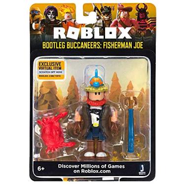 Imagem de Roblox Bootleg Buccaneers: Boneco do pescador Joe de 6,3 cm com código de item virtual exclusivo