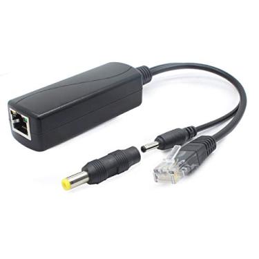 Imagem de ANVISION Divisor Gigabit PoE de 5V, adaptador de 48 V para 5 V 2,4 A, plugue de 3,5 mm x 1,35 mm, conector de 5,5 mm x 2,1 mm, compatível com IEEE 802.3af, para câmera IP e mais