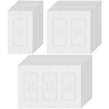 Imagem de 70 peças de vedação de isolamento de parede retangular para tomada de tomada branca de isolamento de espuma de substituição à prova de intempéries, selador de economia de energia para tomadas elétricas, tampas de interruptor