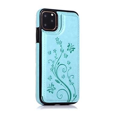 Imagem de Capa de couro de luxo para iPhone 14 12 13 Mini 11 Pro XR XS Max 6 6s 7 8 Plus 5 5s SE 2020 2022 Slots de cartão de carteira Phone Flip Cover, verde, para iPhone 12 6.1inch