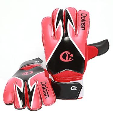 Imagem de Luvas de goleiro de goleiro kit de treinamento de futebol de aderência forte respirável látex esportes ao ar livre luvas de futebol para evitar lesões, vermelho, 9 (comprimento: 19 cm)