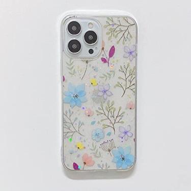 Imagem de Capa Glitter de flores fofas para iphone 13 12 11 14 pro max mini xr xs x 10 8 7 plus se 2020 capa macia de silicone epóxi transparente, t3, para iphone 11 pro