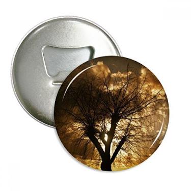 Imagem de Emblema multifuncional com ímã de geladeira e cenário de natureza da floresta verde