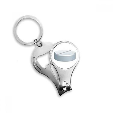 Imagem de White Pill Health Care Products Pattern Nail Nipper Ring Chaveiro Abridor de Garrafas Cortador