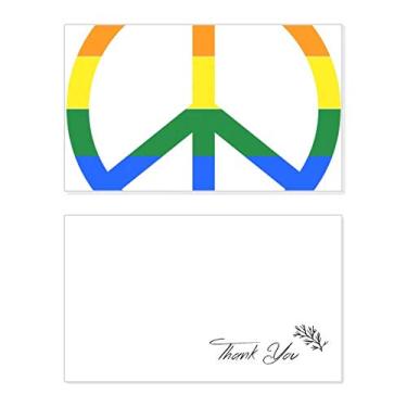 Imagem de Rainbow Gay Lésbica Anti Guerra LGBT Cartão de Agradecimento Papel de Aniversário Saudação Casamento Apreciação