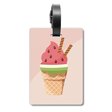 Imagem de Biscuits Cones de melancia sorvete bolsa etiqueta de bagagem etiqueta de etiqueta, Multicolorido.