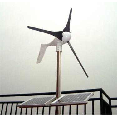 Imagem de GOWE Sistema solar híbrido de vento 600 W, turbina eólica de 500 W + controlador solar de 100 W + inversor de onda senoidal pura