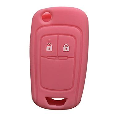 Imagem de YJADHU Capa de silicone para chave de carro, apto para Buick Regal Lacrosse Encore Excelle GT XT Opel Insignia Vauxhall Astra MOKKA Zafira, rosa