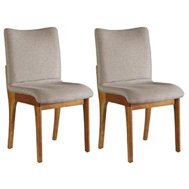 Imagem de Kit 2 Cadeiras Hades Mobilare Imbuia Natural/bege Escuro