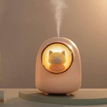 Imagem de REJOON umidificador portátil 350ml umidificador de ar elétrico difusor de óleo de aroma USB pulverizador de névoa fria com luz noturna colorida para carro doméstico rosa (cor: rosa)