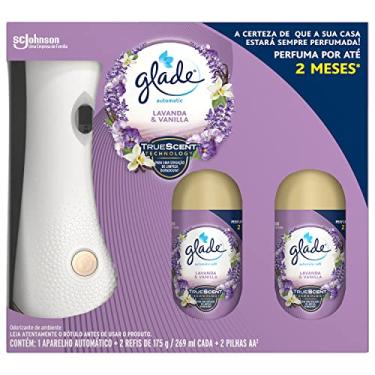 Imagem de Glade Aromatizador de Ambiente Automático, Odorizador de Ambiente, Lavanda e Baunilha, 1 Aparelho e 2 Refis 269ml Cada