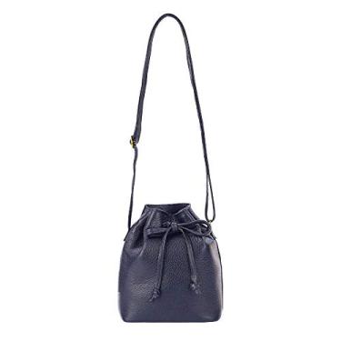 Imagem de Mini bolsa saco em couro liso Nathy - Azul