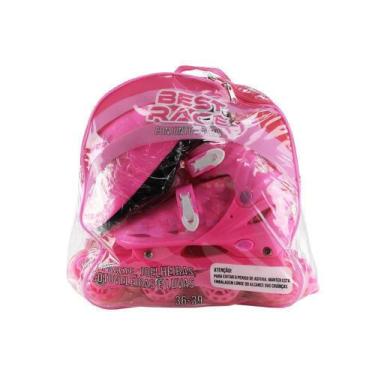 Imagem de 36/39 Rosa Conjunto Patins 4 Rodas Com Mochila - Bbr Toys R2