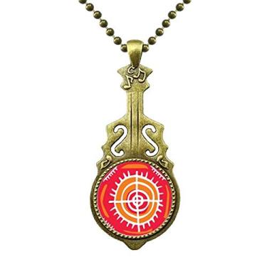 Imagem de DIYthinker Colar alvo Totems do México Civilização Antiga Joia de Violão Pingente Música