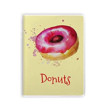 Imagem de Caderno de sobremesa rosa pintado à mão em aquarela com capa de goma