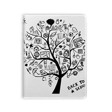 Imagem de Caderno com silhueta de árvore em grafite fofo estilo escolar capa macia para diário