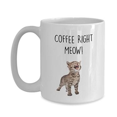 Imagem de Caneca de gato Beckoning – Coffee Right Meow! – Caneca de café de cacau quente divertido – ideia de de Natal