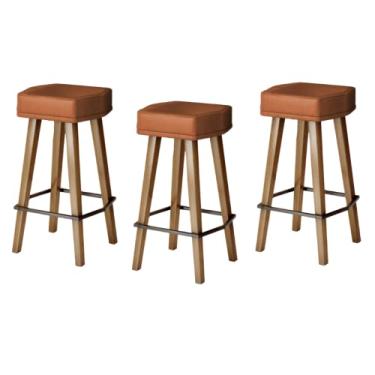 Imagem de Kit 3 Banquetas para Bar Balcão Bancada cozinha Americana Área Gourmet (70 cm do Assento ao chão, Café com Leite)