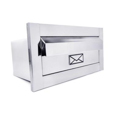 Imagem de Caixa De Correio Embutir Muro Parede Aço Inox Moderna