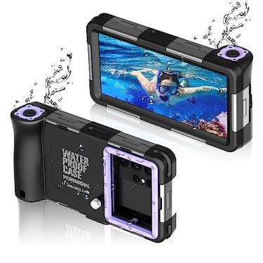 Imagem de Capa de telefone universal para mergulho com snorkel e cordão para mergulho,natação,fotografia subaquática e vídeo, [IP68 à prova d'água] para iPhone Samsung Galaxy LG Google Preto-Púrpura