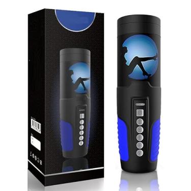 Imagem de Maravilhoso Masculino Luxo copo de avião Potente Thrusting Totalmente Automático Vários Modos Elétrica Masturbação Cup 3D Realistic Vagina Pocket Toys se, x para homem T-shirtGJ242