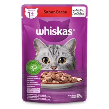 Imagem de Whiskas Sachê Carne - Ração Úmida Para Gatos ao Molho, Adultos, 85g