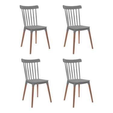 Imagem de Kit 4 Cadeiras Windsor Com Pés De Madeira Sala De Jantar. - Gardenlife