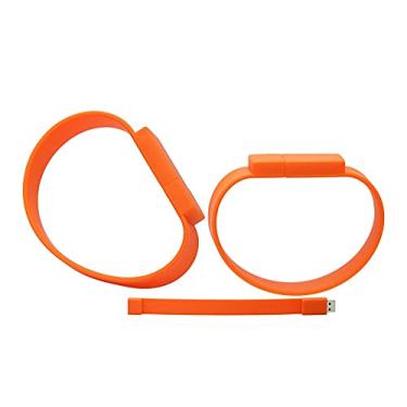 Imagem de Flash Drive em forma de pulseira de 4 GB USB 2.0 Flash Drive Memory Stick Thum Drive USB Flash Disk U Pen Drive USB Disk Pen Drive USB Flash Memory Storage USB Stick PenDrive (laranja)
