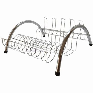 Imagem de Escorredor de Louças Mini Arco Cromado Madefer Inox - Capacidade para 11 Pratos e 5 Copos