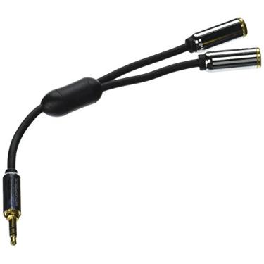 Imagem de Cabo estéreo Monoprice 110148 com plugue estéreo/dois conectores estéreo de 3,5 mm para dispositivos móveis, No color, 6in IN