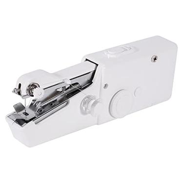 Imagem de Máquina de costura portátil, mini máquina de costura rápida elétrica portátil sem fio, ferramenta de reparo de ponto rápido e prático para uso doméstico para viagens em casa, roupas, artesanato em tecido