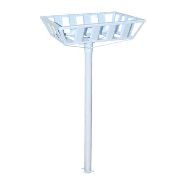 Imagem de Lixeira De Rua Calçada Popular Cesto Raso Branca 112x60x45cm