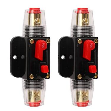 Imagem de Vomeko Use Bracket 12V-24V DC F Audio Series Disjuntor com reinicialização manual, porta-fusível de reinicialização para carro RV Home Marine T Sistema amplificador de áudio(30A)