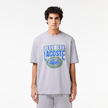 Imagem de Camiseta Lacoste Folgada Com Estampa De Jersey De Algodão Masculina-Masculino
