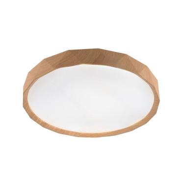 Imagem de Plafon de Sobrepor Redondo Acrilico Estilo Madeira 38cm Led 60W 3 em 1 Bivolt