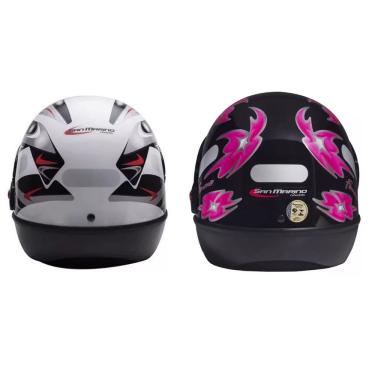 Imagem de Capacete San Marino Automático Moto Masculino Branco Feminino Preto