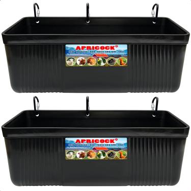 Imagem de Comedouro grande para alimentação e cabra – Pacote com 2 alimentadores suspensos com clipes, balde de bebedouro, calha de alimentação de cerca, suprimentos para cabras, 10 litros