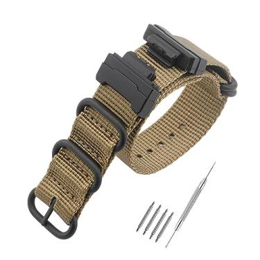 Imagem de HANYTON Pulseiras de substituição estilo nylon balístico militar compatíveis com relógio Casio modelo DW-5600 / GLS-5600 / GW-M-5610 / GM-W-B5000 / GM-5600 / GW-B5600 / DW-D5500 / DW-5305/ DW6900 /