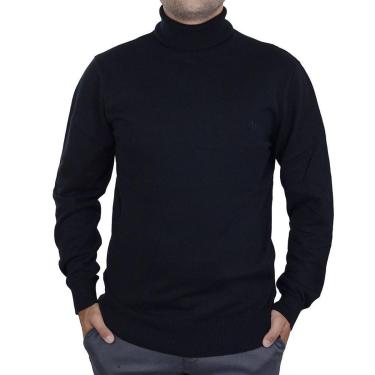Imagem de Blusa Masculina Dudalina Tricot Melange Preta - 6602062-Masculino