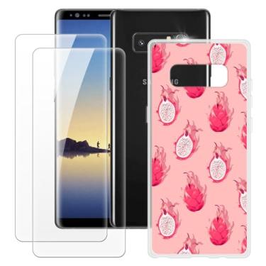 Imagem de MILEGOO Capa para Samsung Galaxy Note 8 + 2 peças protetoras de tela de vidro temperado, capa de TPU de silicone macio à prova de choque para Samsung Galaxy Note 8 (6,3 polegadas)